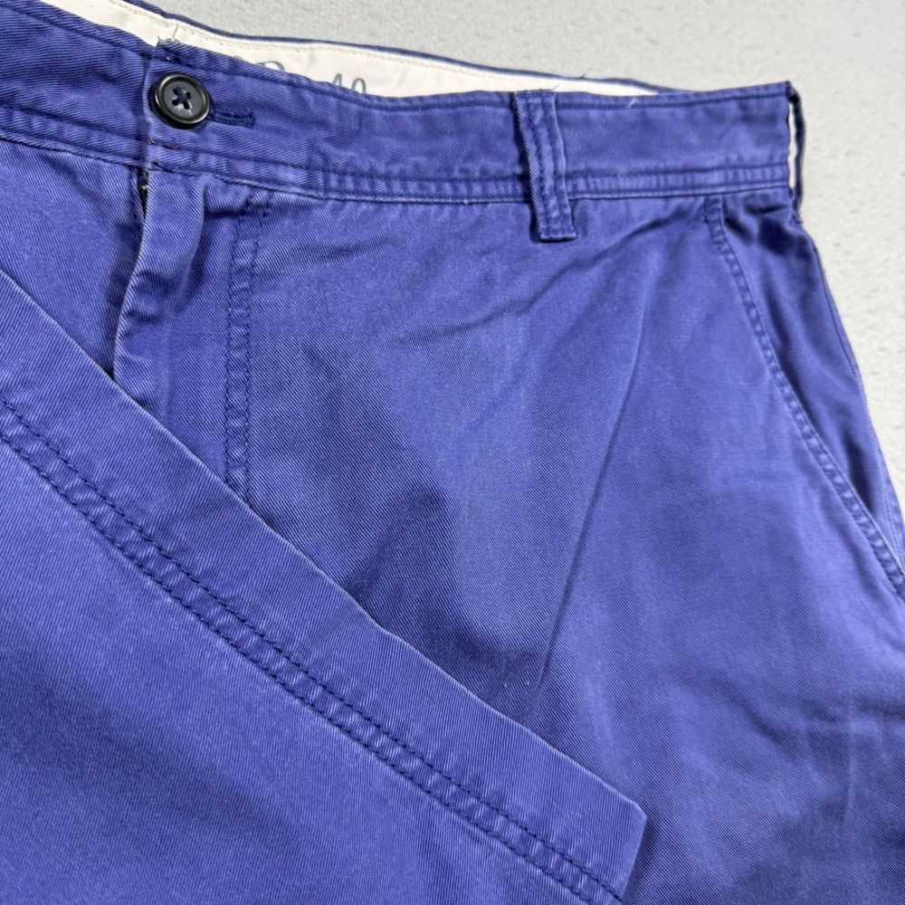 IZOD Saltwater Mens Purple Chino Shorts Flat Front Cotton Casual Size 40